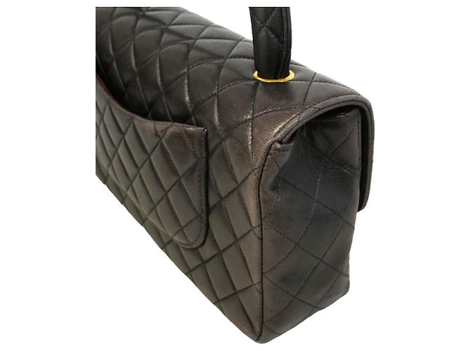 Borsa Chanel in pelle d'agnello matelassé nera Nero - vista 11