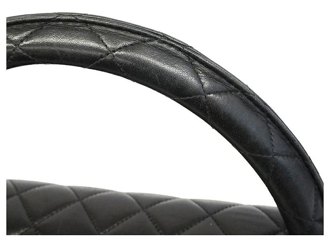 Borsa Chanel in pelle d'agnello matelassé nera Nero - vista 12