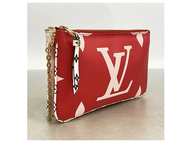 Borsa a tracolla Louis Vuitton Monogram Giant Pochette Double Zip Rosa Rosso - vista 2