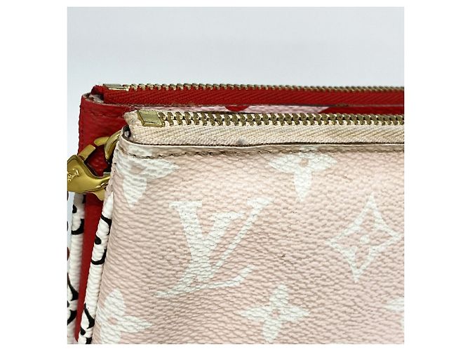 Borsa a tracolla Louis Vuitton Monogram Giant Pochette Double Zip Rosa Rosso - vista 6