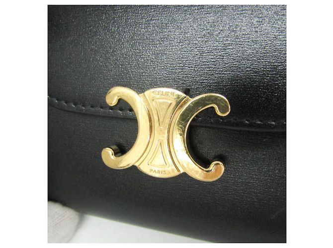 Céline Celine Triomphe Small Flap Wallet Schwarz - Ansicht 10
