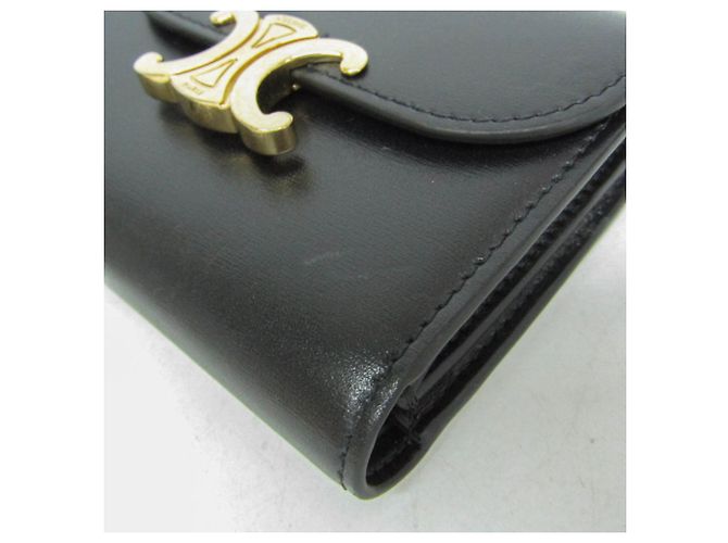 Céline Celine Triomphe Small Flap Wallet Schwarz - Ansicht 7