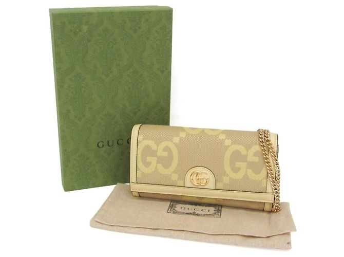 Portafoglio a catena/spalla da donna Gucci Jumbo GG 726497 Beige Crudo - vista 2