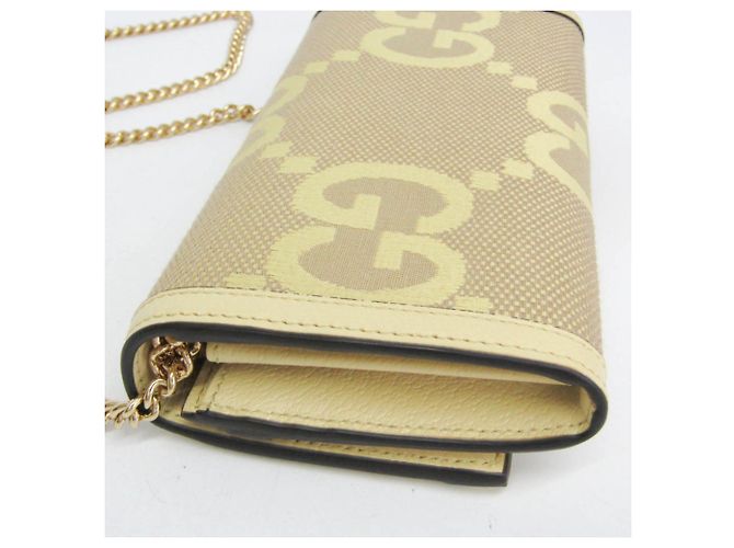 Portafoglio a catena/spalla da donna Gucci Jumbo GG 726497 Beige Crudo - vista 6