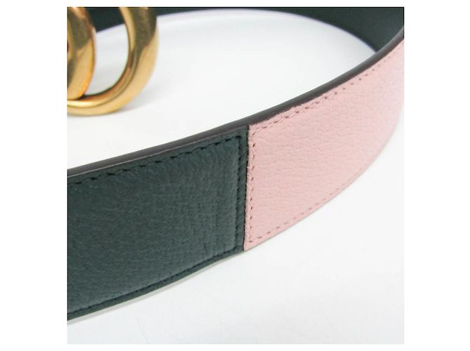 Gucci GG Marmont 80/32 Standard Ledergürtel Pink Grün - Ansicht 7