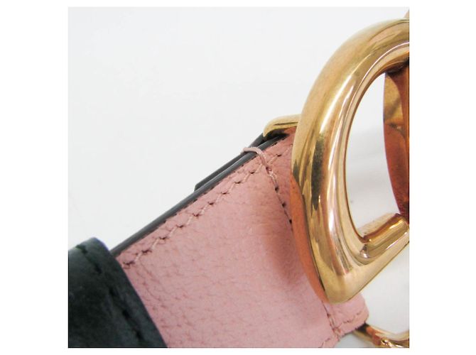 Gucci GG Marmont 80/32 Standard Ledergürtel Pink Grün - Ansicht 8