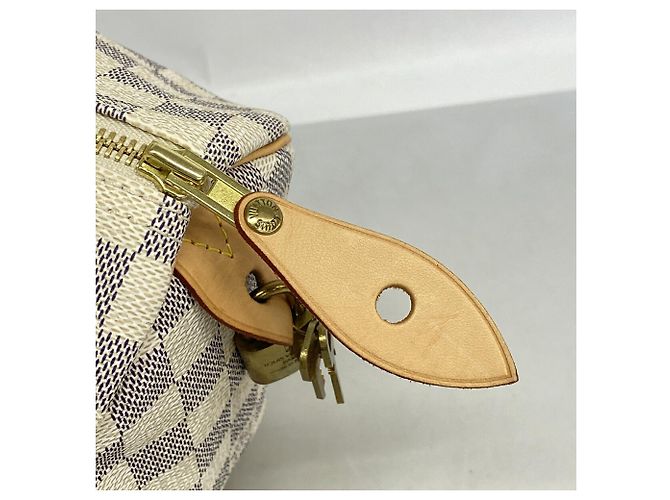 Borsa Louis Vuitton Damier Azur Speedy 30 Bianco - vista 6