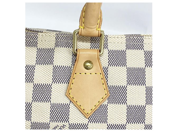 Borsa Louis Vuitton Damier Azur Speedy 30 Bianco - vista 7