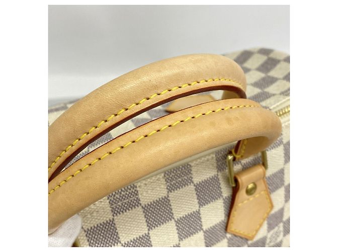 Borsa Louis Vuitton Damier Azur Speedy 30 Bianco - vista 8