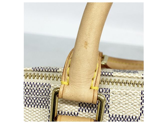 Borsa Louis Vuitton Damier Azur Speedy 30 Bianco - vista 9