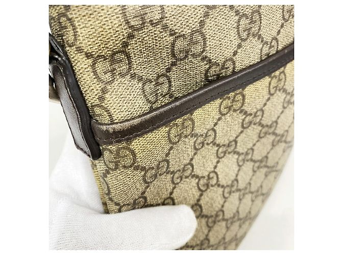 Borsa a tracolla Gucci GG Supreme Brown Marrone - vista 8