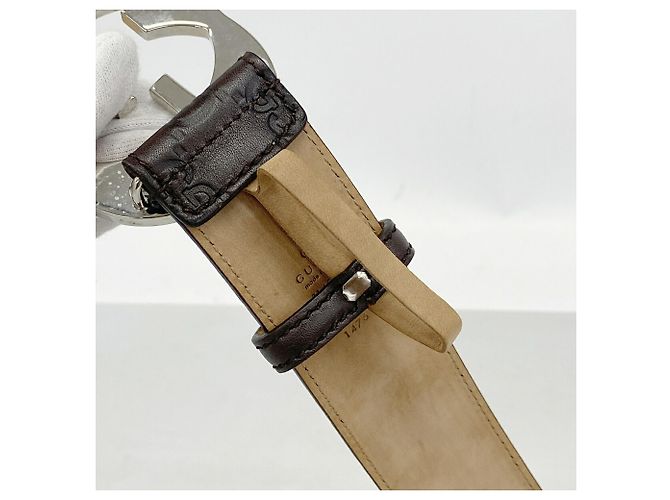 Gucci Interlocking G Ledergürtel Braun - Ansicht 4