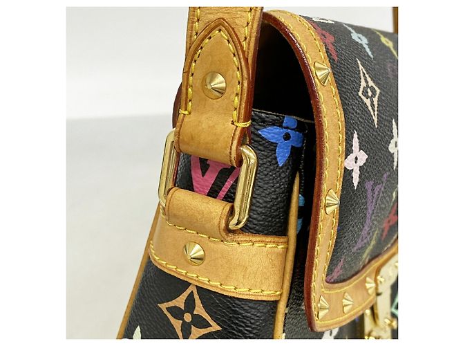 Borsa a tracolla Louis Vuitton Monogram Multicolor Sologne Nero - vista 8