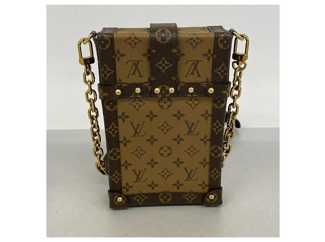 Borsa a tracolla Louis Vuitton Monogram Reverse Pochette Trunk Vertical Marrone - vista 10