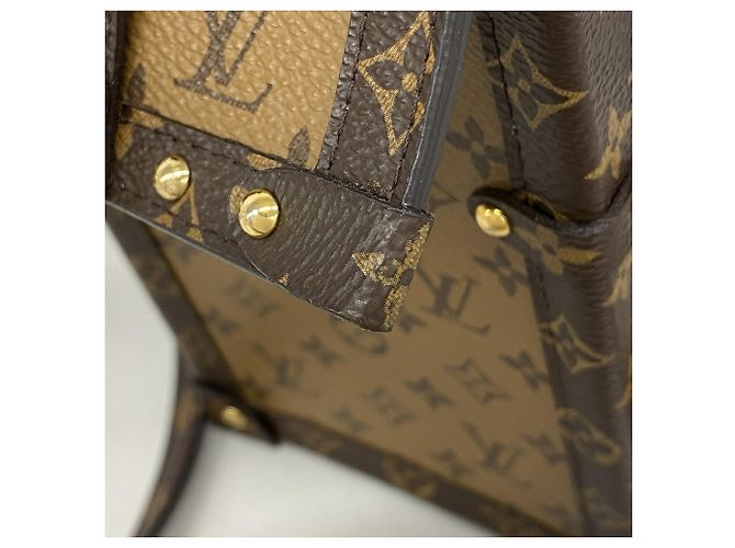 Borsa a tracolla Louis Vuitton Monogram Reverse Pochette Trunk Vertical Marrone - vista 8