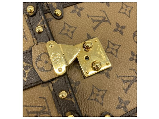 Borsa a tracolla Louis Vuitton Monogram Reverse Pochette Trunk Vertical Marrone - vista 9