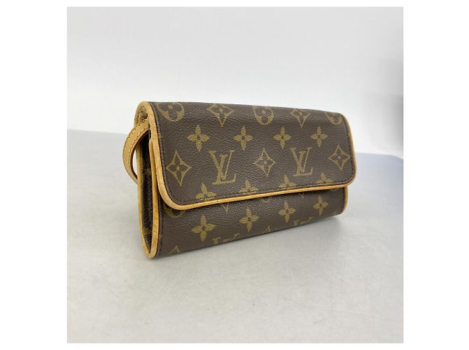 Borsa a tracolla Louis Vuitton Monogram Pochette Twin PM Marrone - vista 2