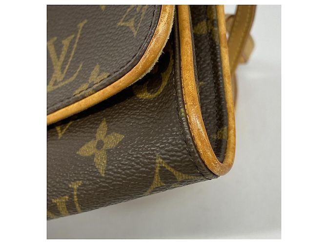 Borsa a tracolla Louis Vuitton Monogram Pochette Twin PM Marrone - vista 7