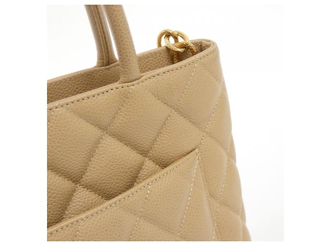 Borsa Chanel 1804 Beige in pelle di vitello grana grossa - vista 4