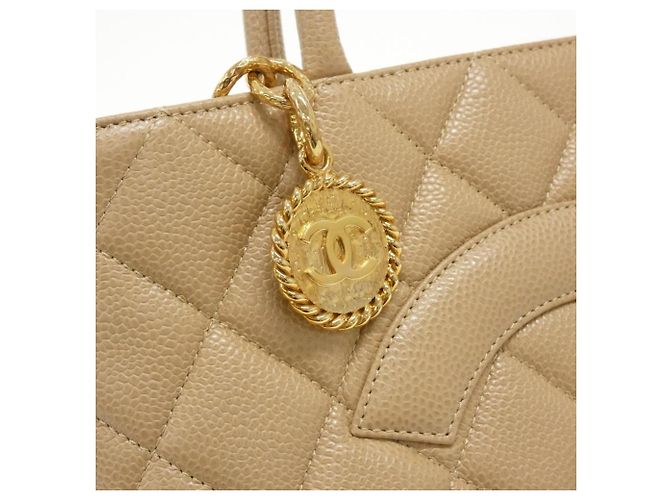 Borsa Chanel 1804 Beige in pelle di vitello grana grossa - vista 5