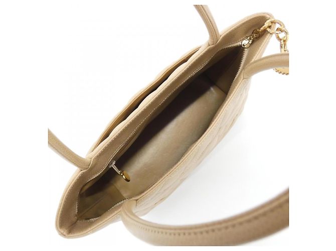 Borsa Chanel 1804 Beige in pelle di vitello grana grossa - vista 7