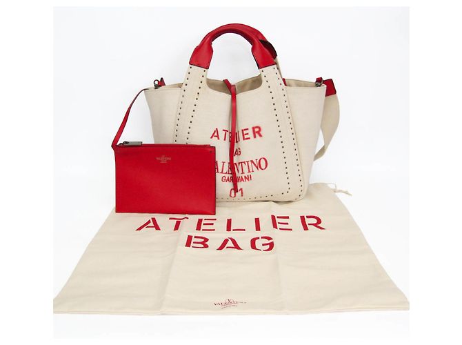 Borsa Valentino Garavani Atelier Bag 01 Small Bianco Rosso - vista 2