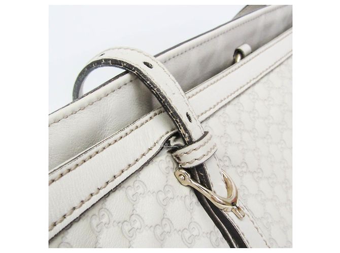 Borsa Tote in pelle Gucci Guccissima da donna Bianco sporco - vista 8