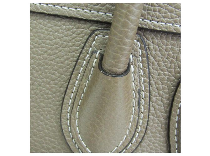 Céline Celine Luggage Nano 189243DRU Borsa a mano/Borsa a tracolla in pelle Grayish Grigio - vista 10
