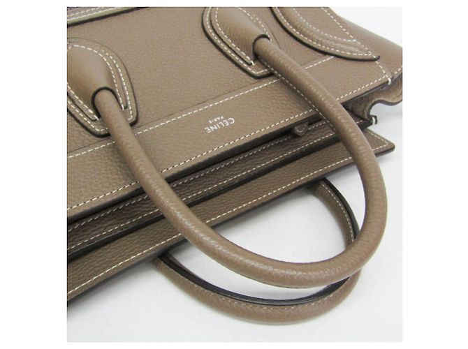 Céline Celine Luggage Nano 189243DRU Borsa a mano/Borsa a tracolla in pelle Grayish Grigio - vista 11