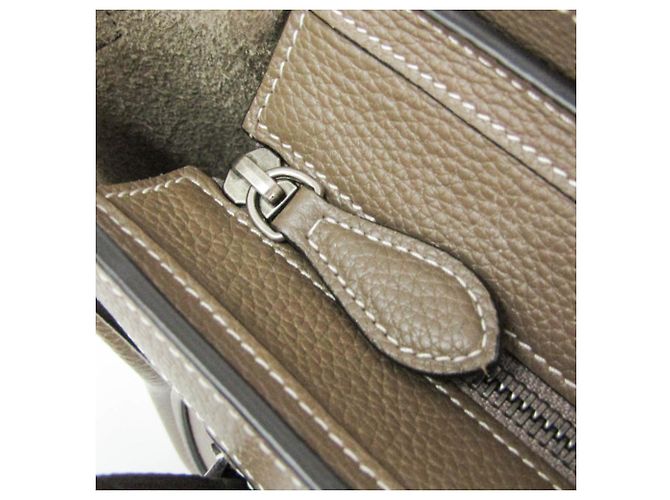 Céline Celine Luggage Nano 189243DRU Borsa a mano/Borsa a tracolla in pelle Grayish Grigio - vista 14