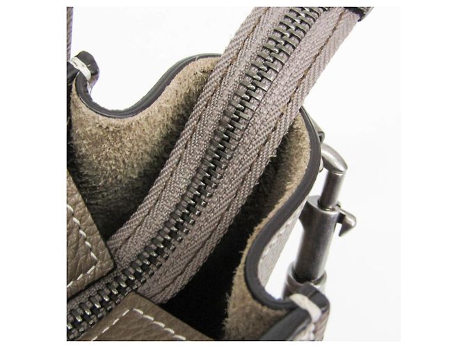 Céline Celine Luggage Nano 189243DRU Borsa a mano/Borsa a tracolla in pelle Grayish Grigio - vista 15