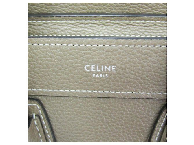 Céline Celine Luggage Nano 189243DRU Borsa a mano/Borsa a tracolla in pelle Grayish Grigio - vista 18