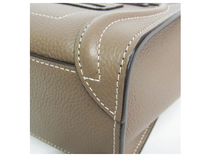 Céline Celine Luggage Nano 189243DRU Borsa a mano/Borsa a tracolla in pelle Grayish Grigio - vista 5
