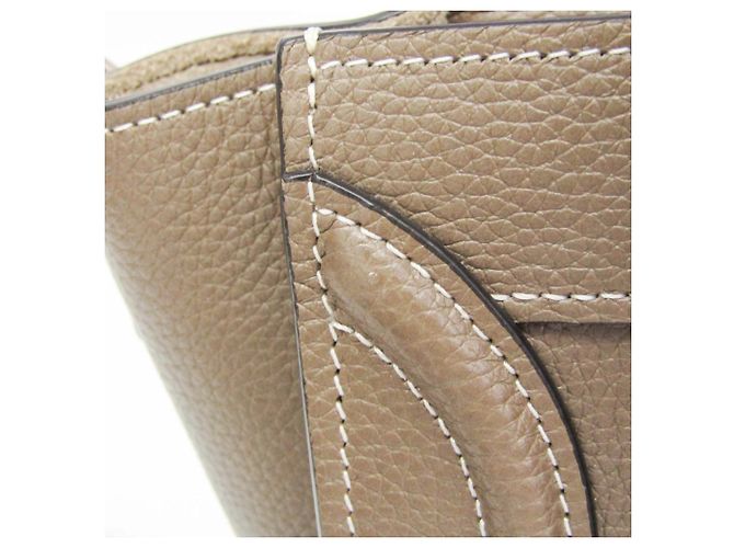 Céline Celine Luggage Nano 189243DRU Borsa a mano/Borsa a tracolla in pelle Grayish Grigio - vista 8