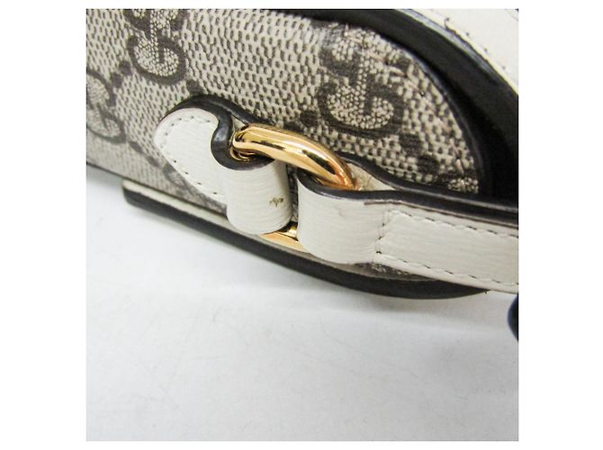 Borsa a tracolla Gucci Horsebit Small Bianco Beige - vista 12