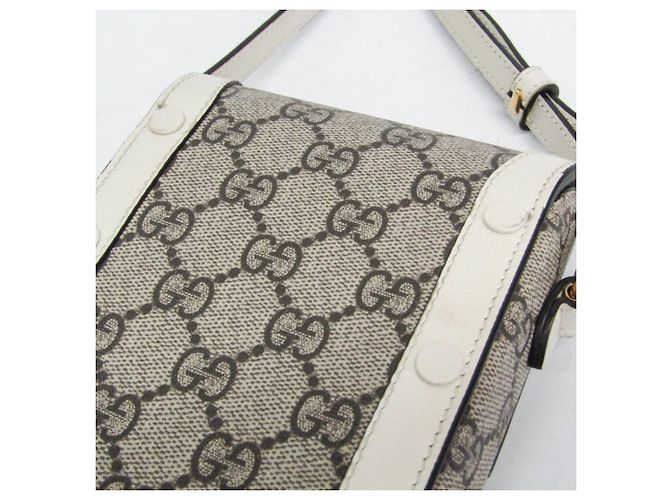 Borsa a tracolla Gucci Horsebit Small Bianco Beige - vista 7