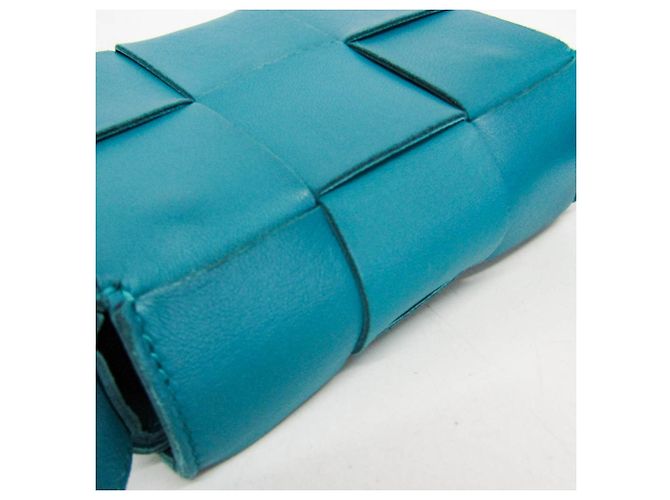 Borsa a tracolla in pelle Intrecciato Cassette Bottega Veneta Blu - vista 10