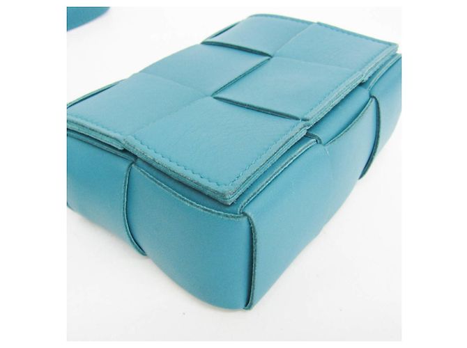 Borsa a tracolla in pelle Intrecciato Cassette Bottega Veneta Blu - vista 5