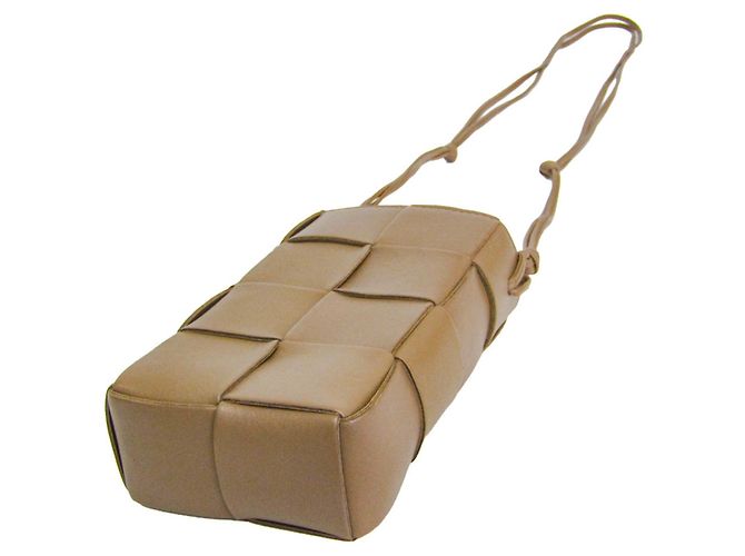Borsa a tracolla piccola Bottega Veneta Intrecciato Cassette Marrone - vista 2