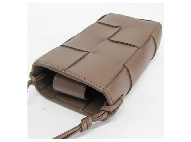 Borsa a tracolla piccola Bottega Veneta Intrecciato Cassette Marrone - vista 5