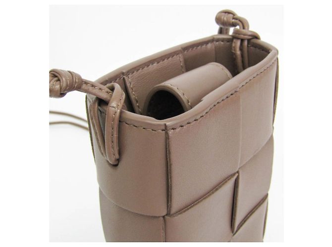 Borsa a tracolla piccola Bottega Veneta Intrecciato Cassette Marrone - vista 7
