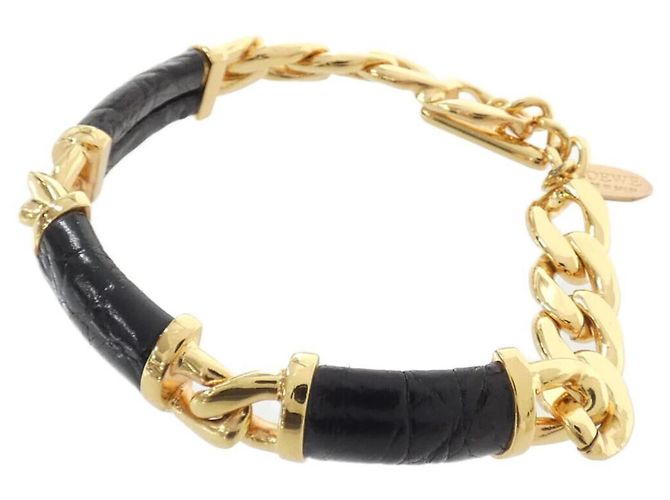 Bracciale con ciondolo in pelle nera Loewe Nero - vista 2