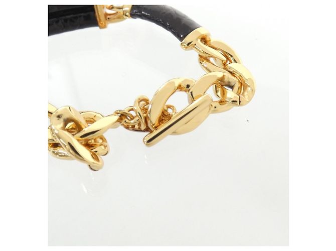 Bracciale con ciondolo in pelle nera Loewe Nero - vista 3