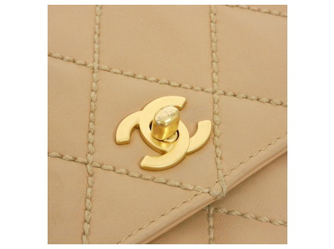 Borsa a tracolla Chanel Wild Stitch Line 14687 Beige - vista 7
