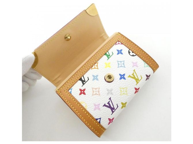 Louis Vuitton Multicolor Porte Monnaie Plat Coin Case White Multiple colors - view 3