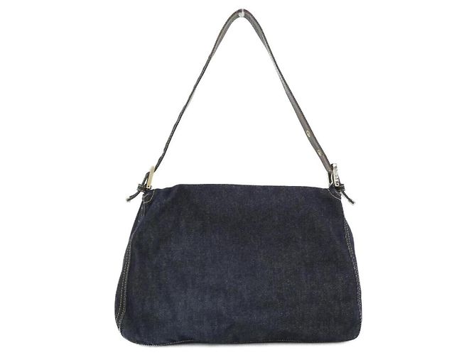Borsa a tracolla Fendi Mamma Baguette 26325 Blu navy - vista 2