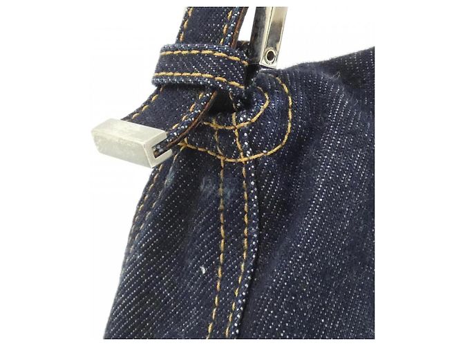 Borsa a tracolla Fendi Mamma Baguette 26325 Blu navy - vista 7