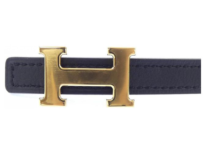 Hermès Hermes Mini H 13mm Gürtel Braun Schwarz - Ansicht 2