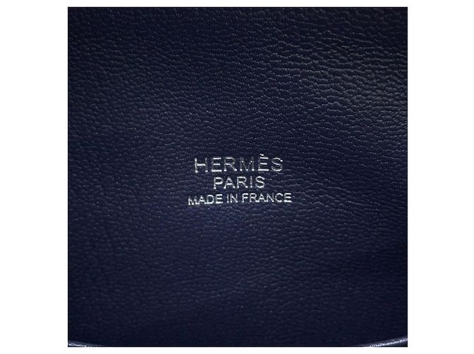 Hermès Volotto Blue Navy in pelle Evergrain, clutch e borsa a tracolla Blu navy - vista 10