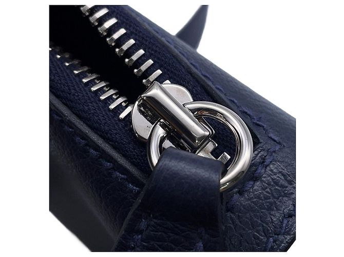 Hermès Volotto Blue Navy in pelle Evergrain, clutch e borsa a tracolla Blu navy - vista 8